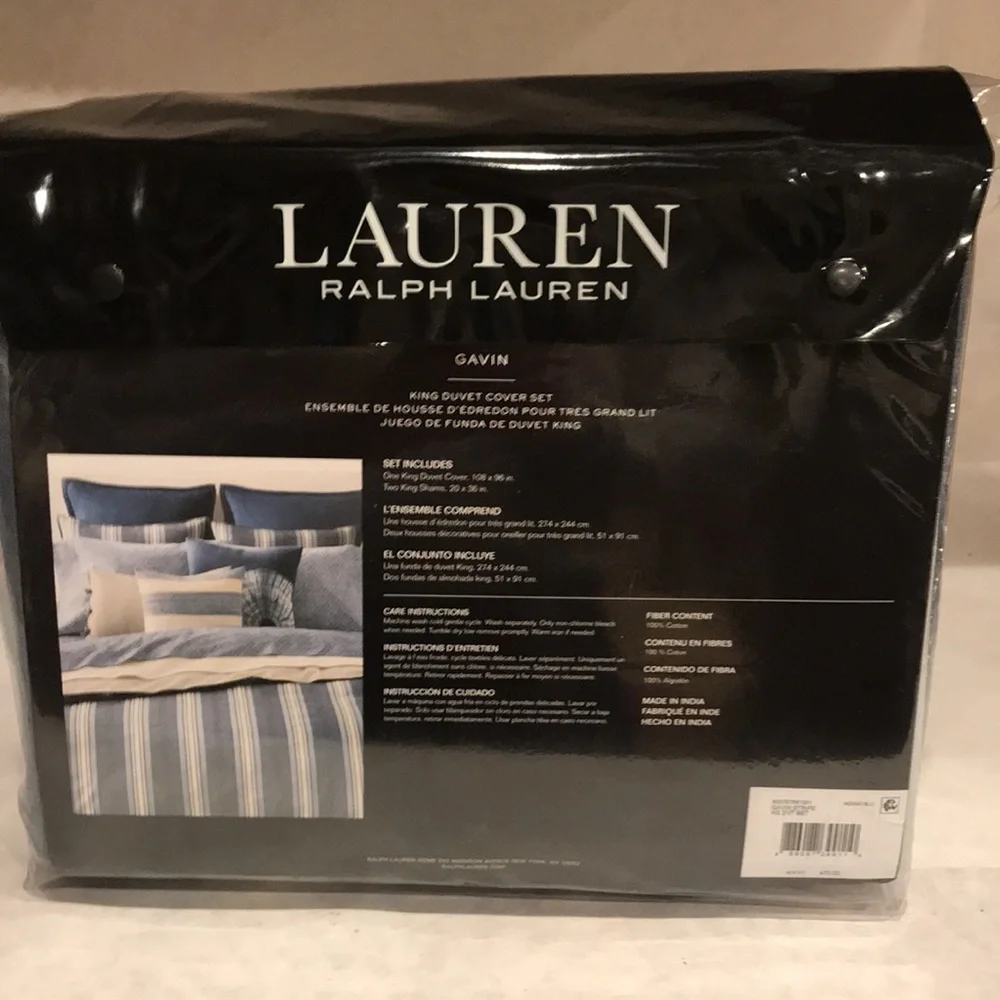 Lauren Ralph Lauren Gavin Stripe King Duvet 3 Piece Set